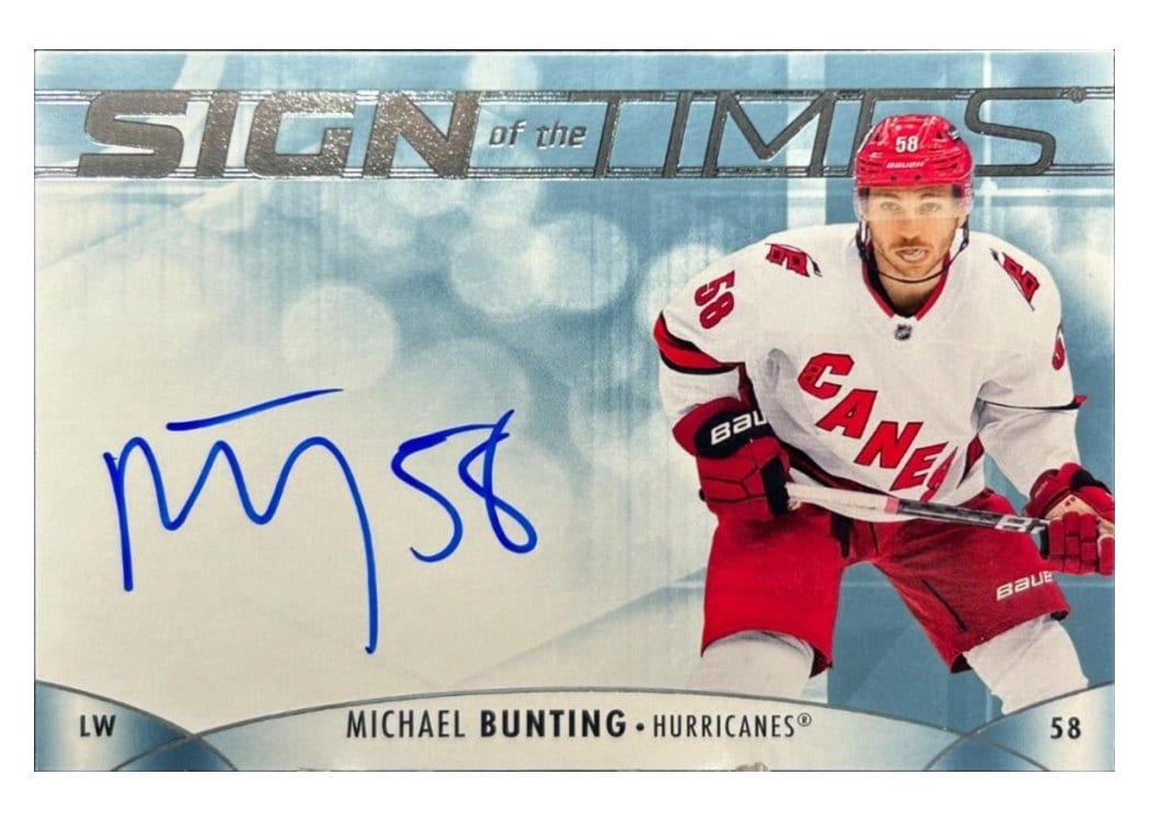 2023-24 SP Authentic Sign of the Times Auto Michael Bunting #SOTT-MB card