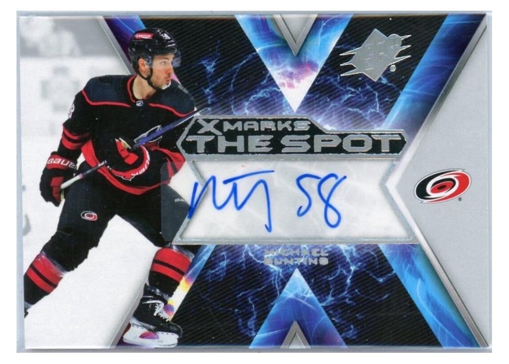 2023-24 SPx X Marks the Spot Autos Michael Bunting #XM-MB card