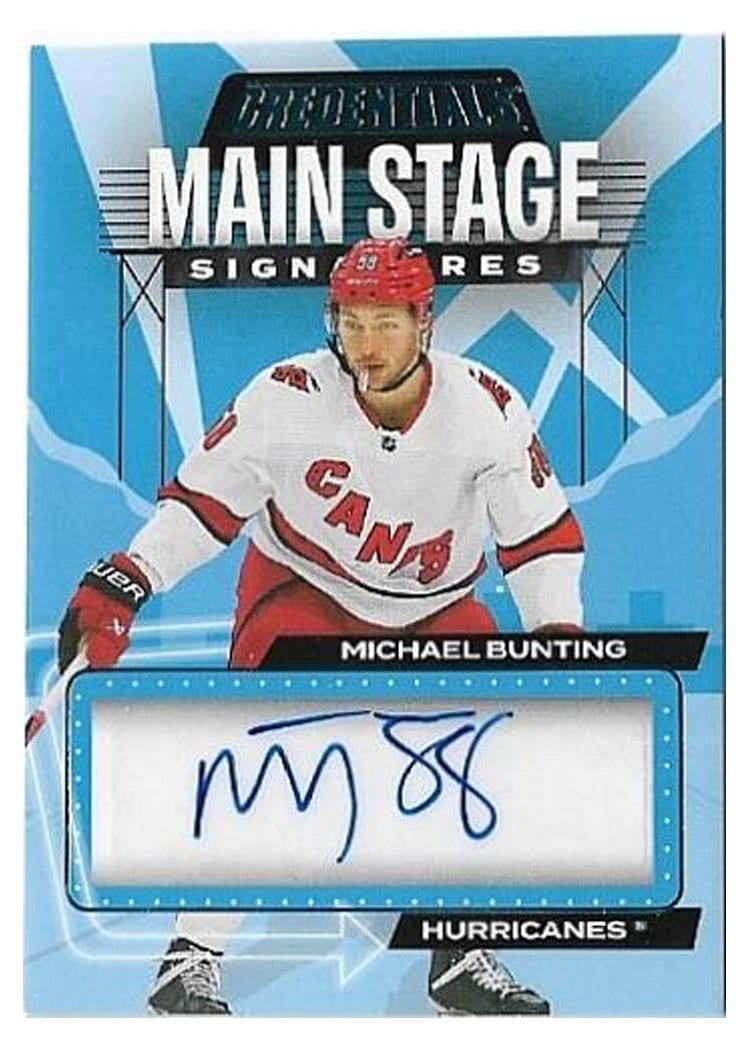 2023-24 Upper Deck Credentials Main Stage Signatures Michael Bunting #MS-BU card
