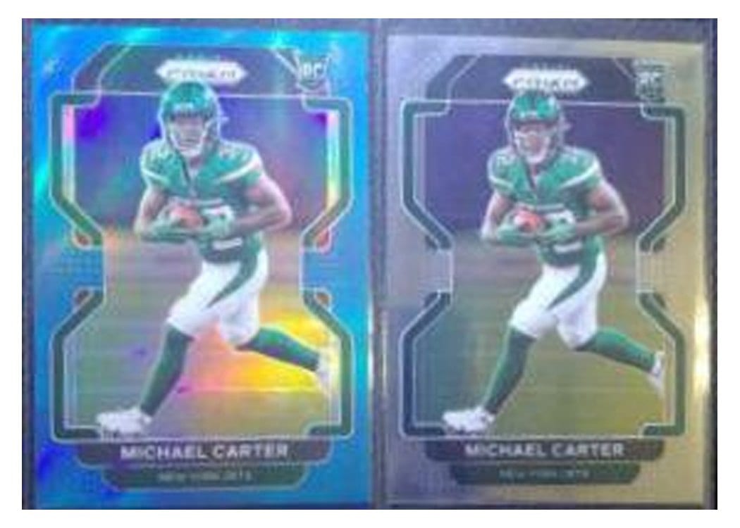 2021 Panini Prizm Base Set Michael Carter SP Variation Silver Prizm #365 card