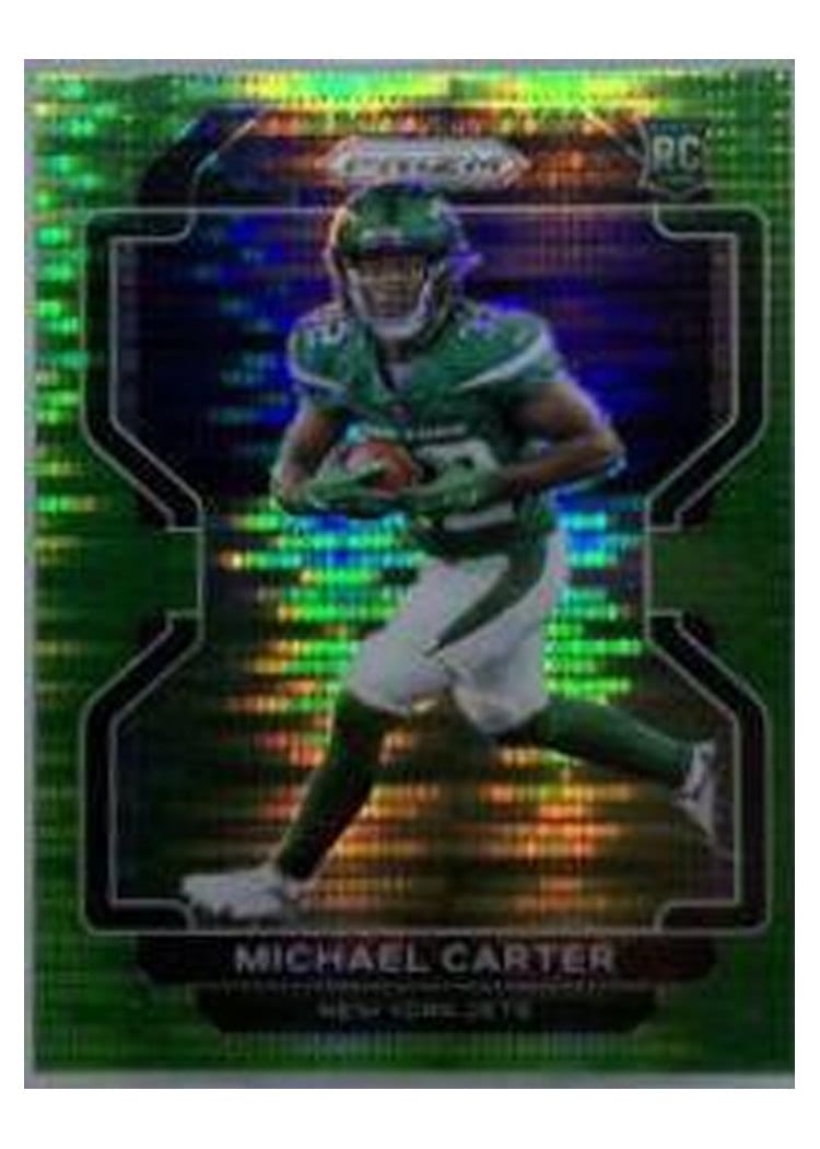2021 Panini Prizm Base Set Michael Carter Neon Green Pulsar Prizm #365 card