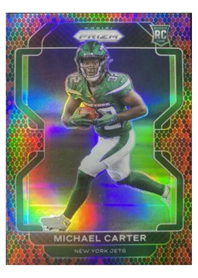 2021 Panini Prizm Base Set Michael Carter Snakeskin Prizm #365 card