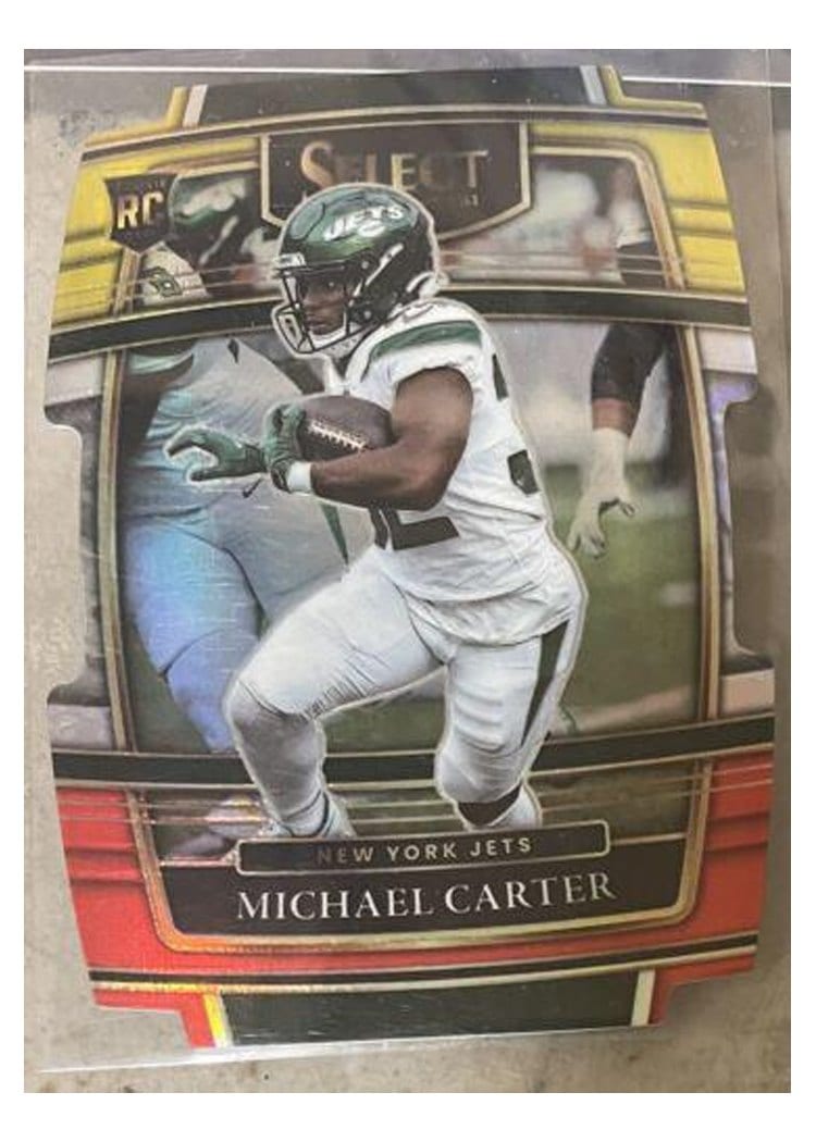 2021 Panini Select Base Set Michael Carter Red and Yellow Die Cut #71 card