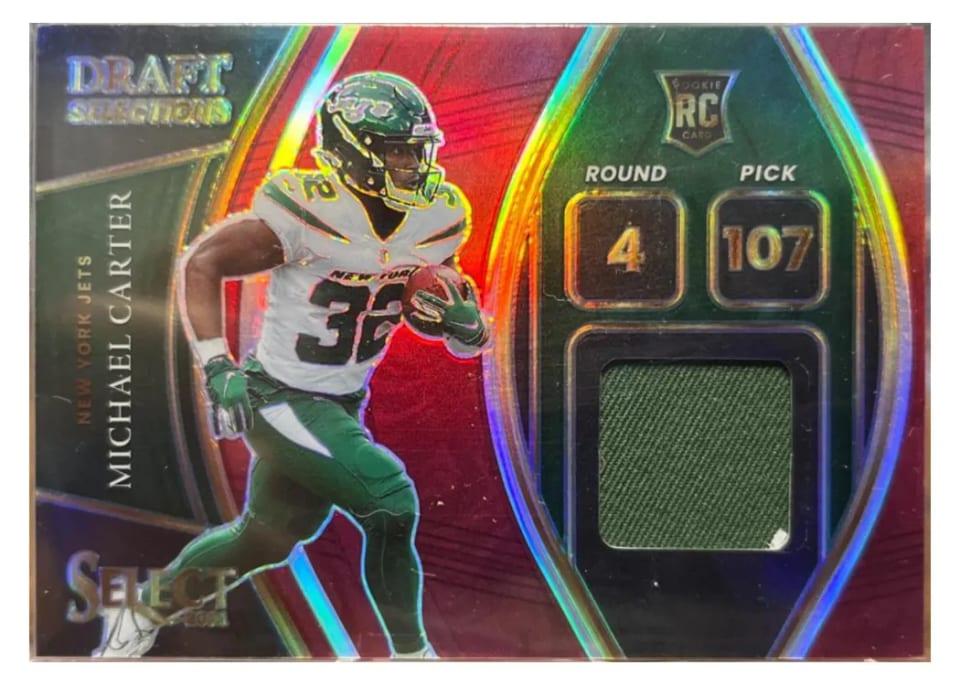 2021 Panini Select Draft Selections Memorabilia Michael Carter #DS-MCA card