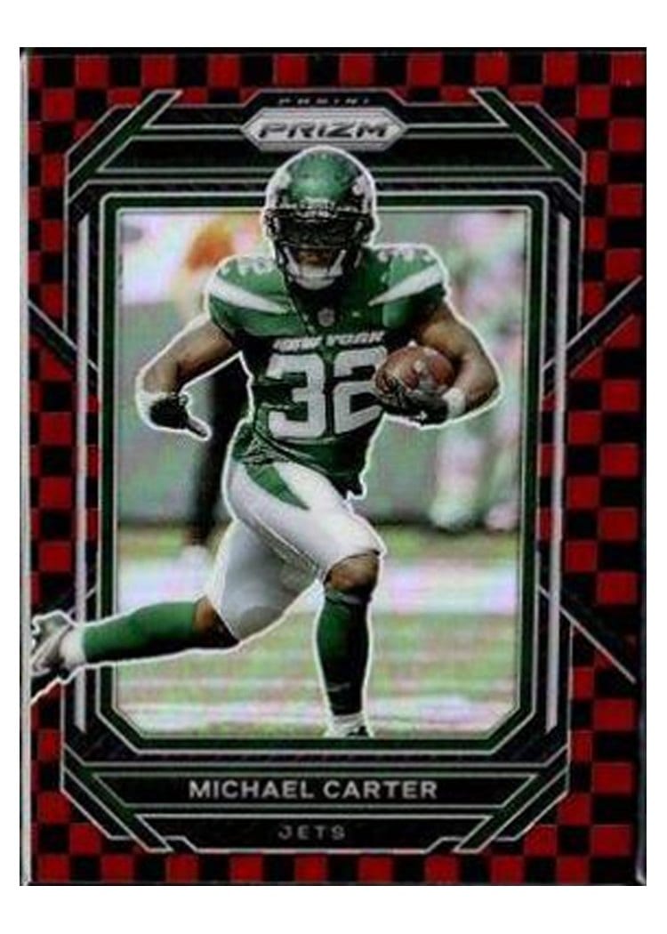 2022 Panini Prizm Base Set Michael Carter Black Red Checker #226 card