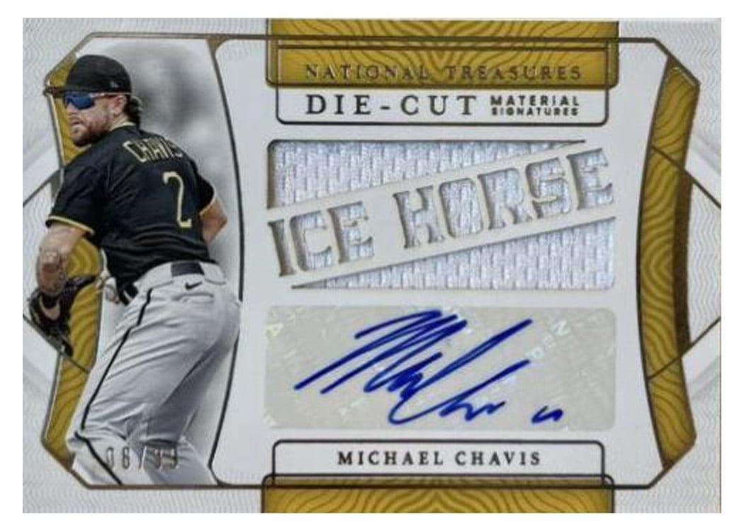 2022 Panini National Treasures Die-Cut Material Signatures Michael Chavis #DCMS-MC card