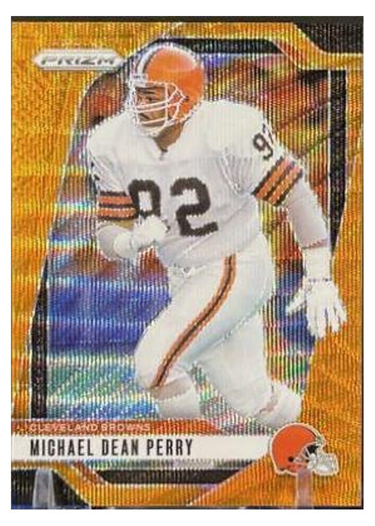 2024 Panini Prizm Base Set Michael Dean Perry Orange Wave #71 card