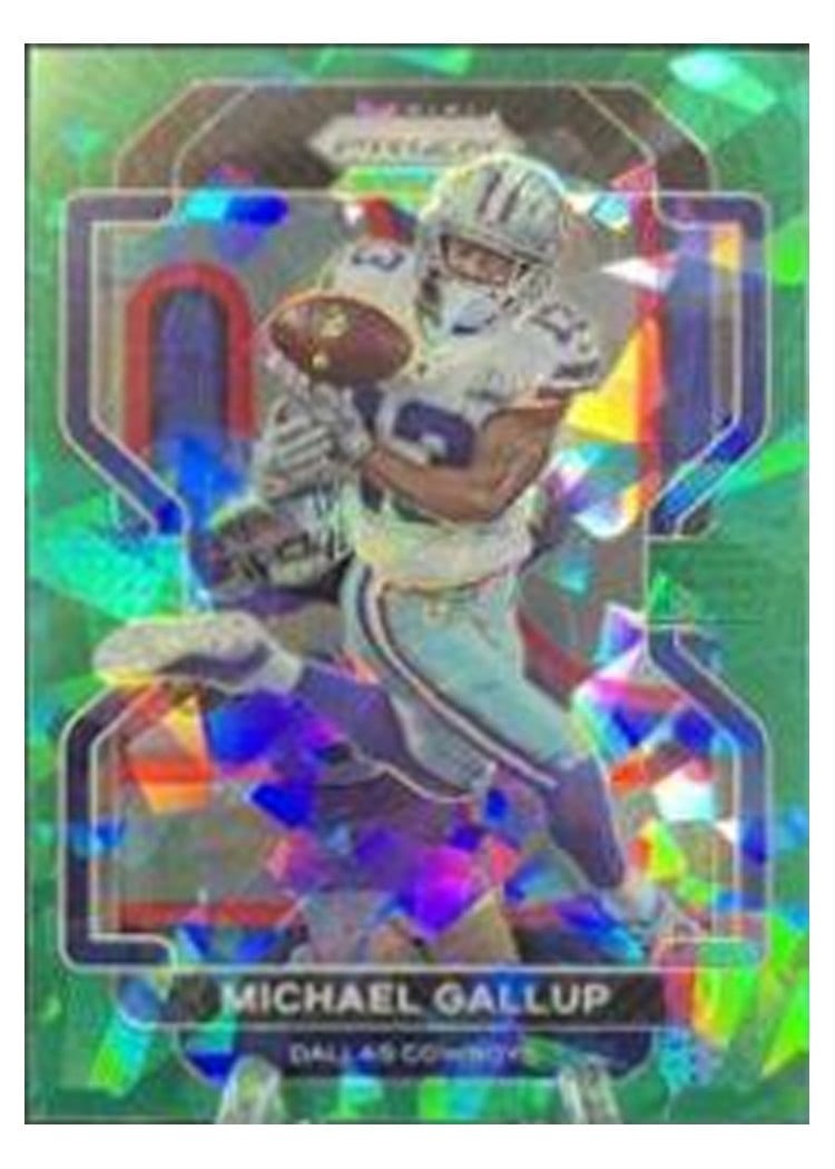 2021 Panini Prizm Base Set Michael Gallup Green Ice Prizm #240 card