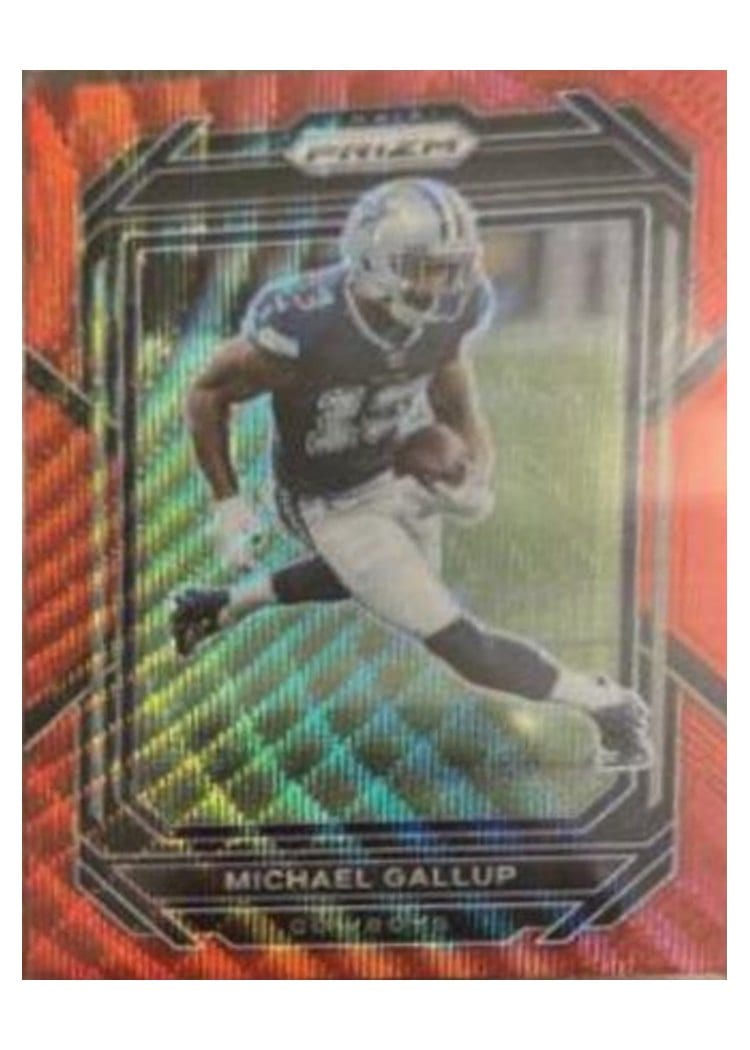 2022 Panini Prizm Base Set Michael Gallup Red Wave #80 card