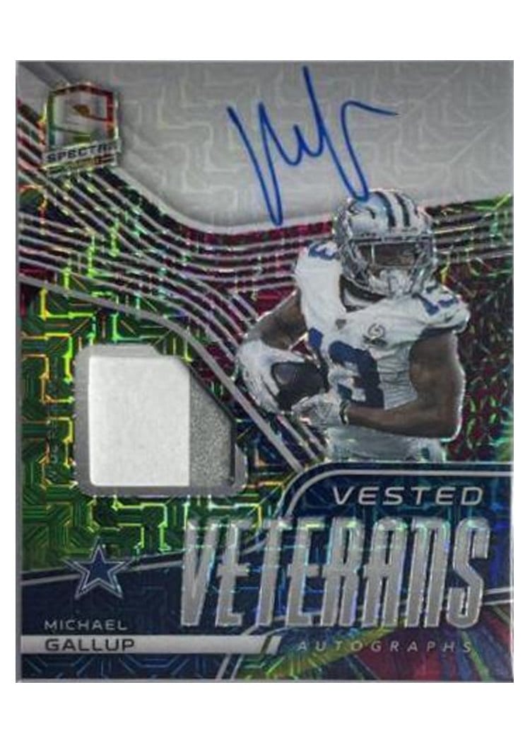 2022 Panini Spectra 2021 Panini Spectra Update I: Vested Veterans Autographs Michael Gallup #VV-MG card