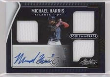 2022 Panini Absolute Tools of the Trade 3 Swatch Signatures Michael Harris #TT3S-MH card