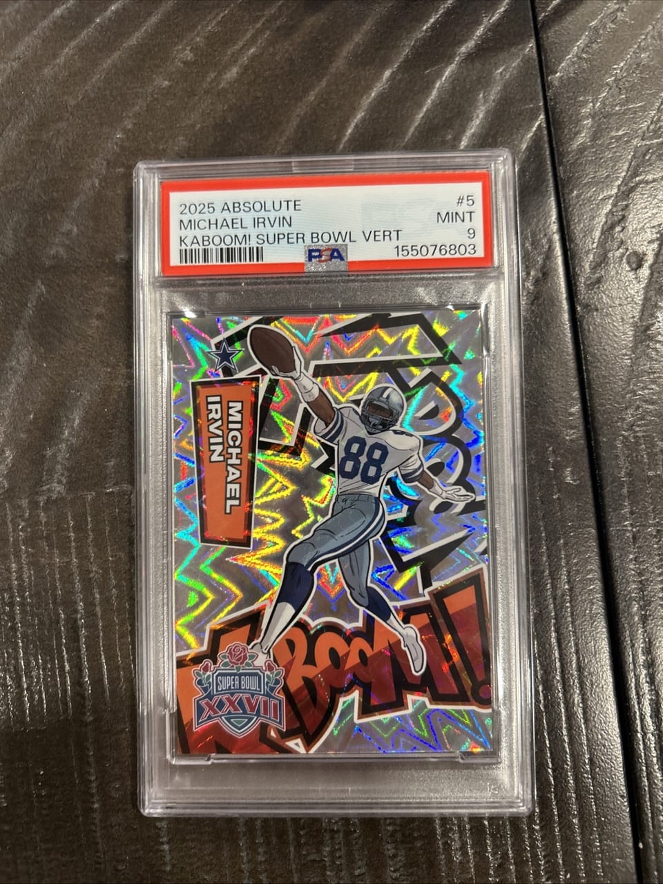 2025 Panini Absolute Kaboom! Super Bowl Vertical Michael Irvin #5 card
