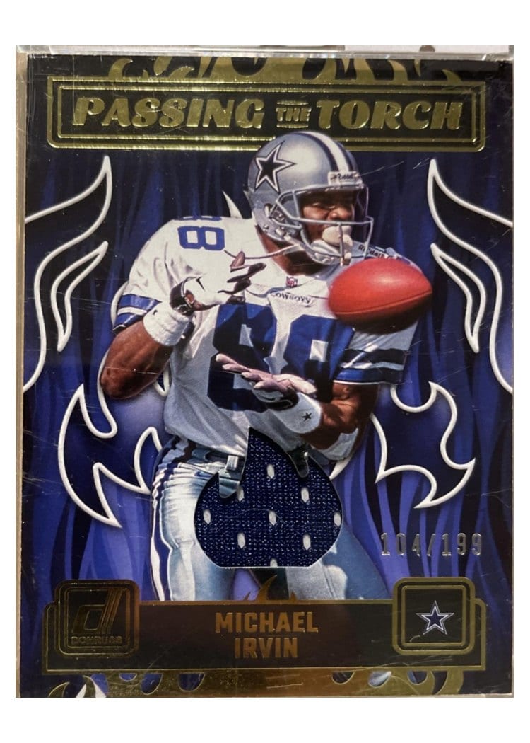 2023 Donruss Passing the Torch Jersey Relics Michael Irvin / CeeDee Lamb #PTT-3 card