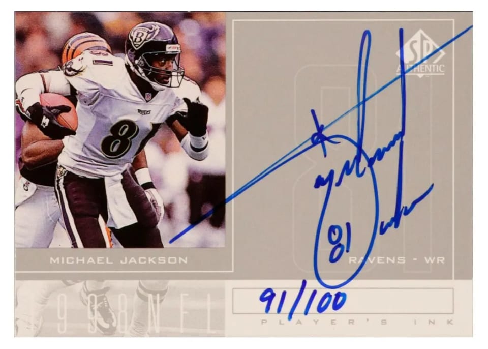 1998 SP Authentic Player's Ink Michael Jackson Silver #MJ