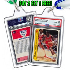 1986 Fleer Sticker Michael Jordan #8 card
