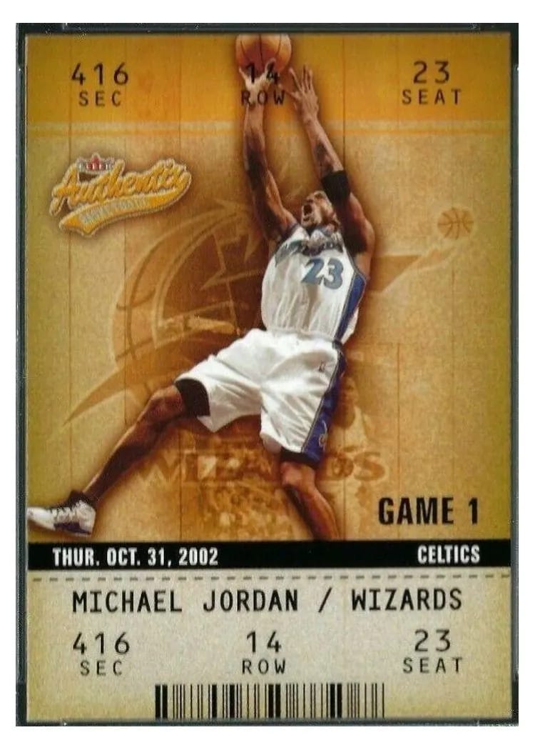 2002 Fleer Authentix Michael Jordan #72 card