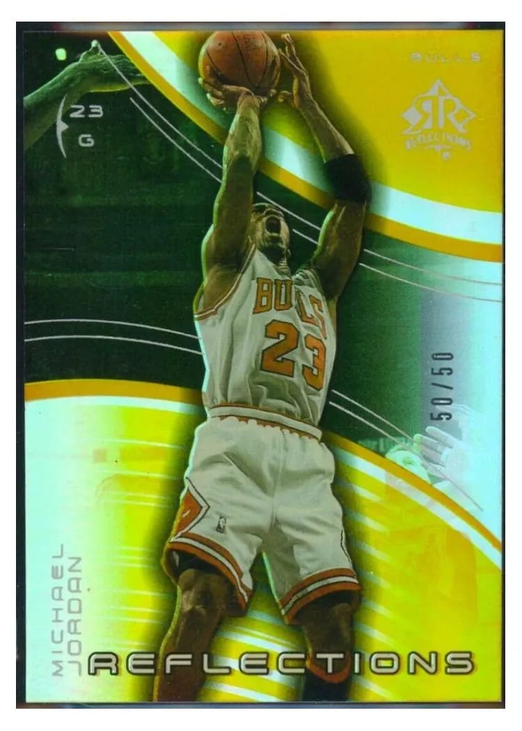 2003 Upper Deck Triple Dimensions Reflections Michael Jordan Gold #5 card