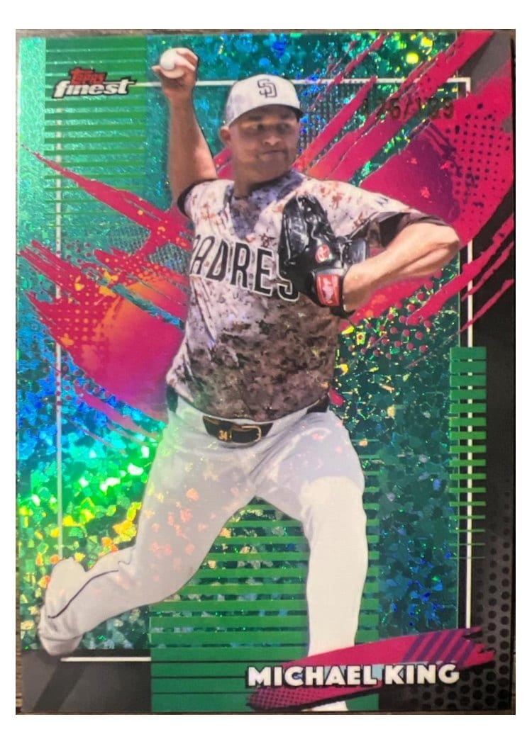 2026 Topps Finest Michael King Aqua Mini Diamond Refractor #222 card