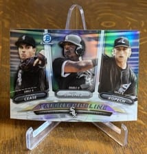 2018 Bowman Talent Pipeline Chrome Michael Kopech, Eloy Jimenez, Dylan Cease #CHW card