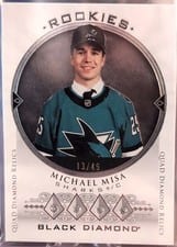 2025-26 Upper Deck Black Diamond Retro Diamond Relic Rookie Quad Michael Misa #BDRR-MM