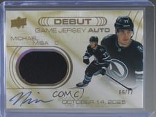 2025-26 Upper Deck UD Debut Game Jersey Auto Michael Misa #DGJA-MM card