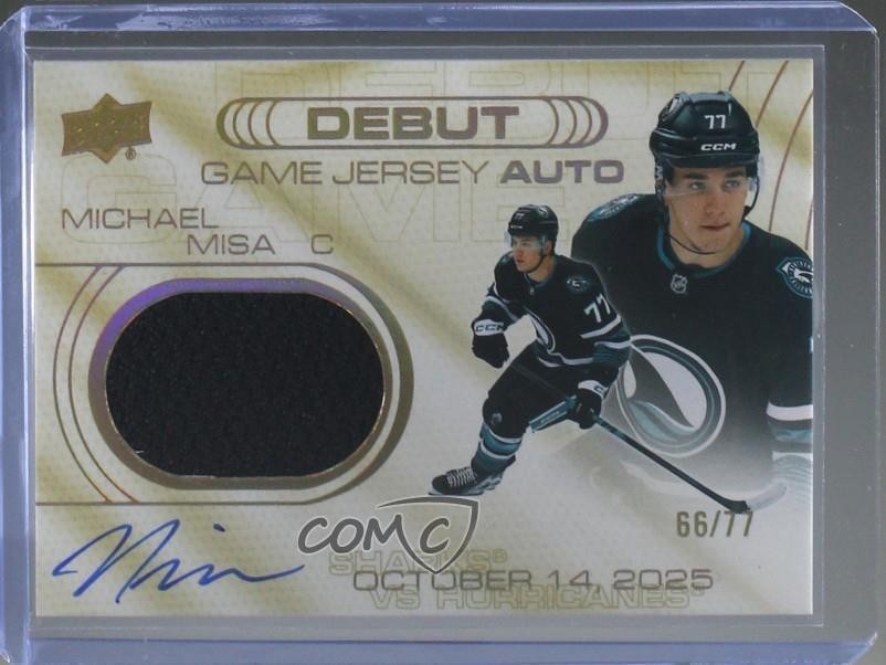 2025-26 Upper Deck UD Debut Game Jersey Auto Michael Misa #DGJA-MM card