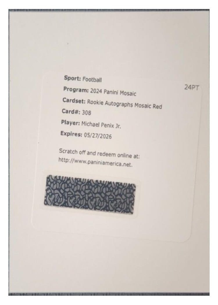 2024 Panini Mosaic Base Set Michael Penix Jr. #308 card