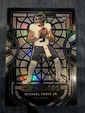 2024 Panini Obsidian Black Stained Glass Michael Penix Jr. #13 card