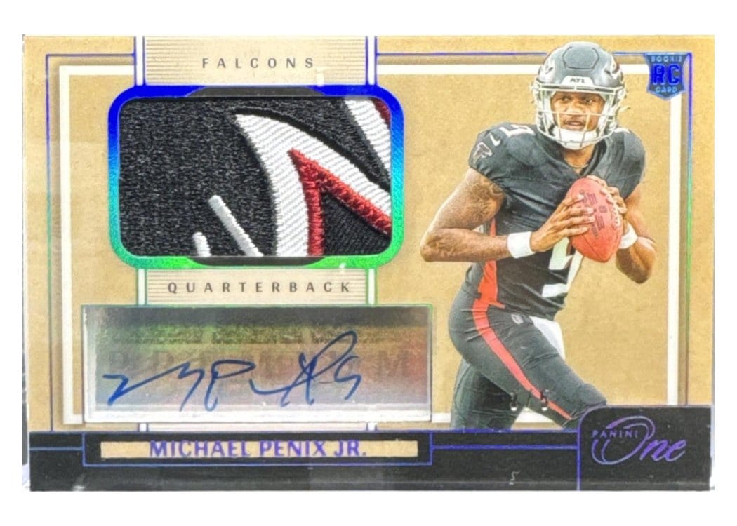 2024 Panini One Premium Rookie Patch Autographs Michael Penix Jr. #102 card