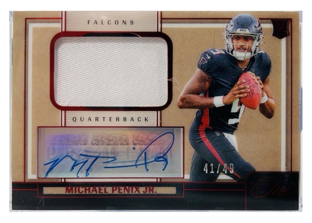 2024 Panini One Premium Rookie Patch Autographs Michael Penix Jr. #102 card