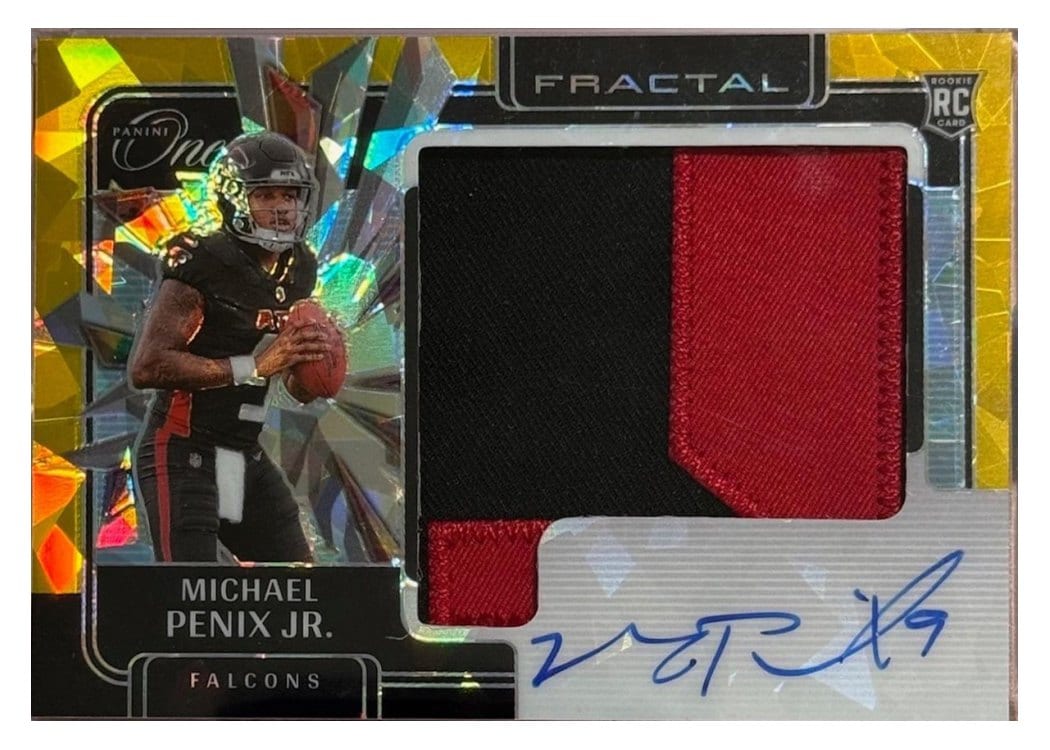 2024 Panini One Rookie Fractal Autographs Michael Penix Jr. #392 card