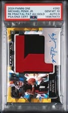 2024 Panini One Rookie Fractal Autographs Michael Penix Jr. #392 card