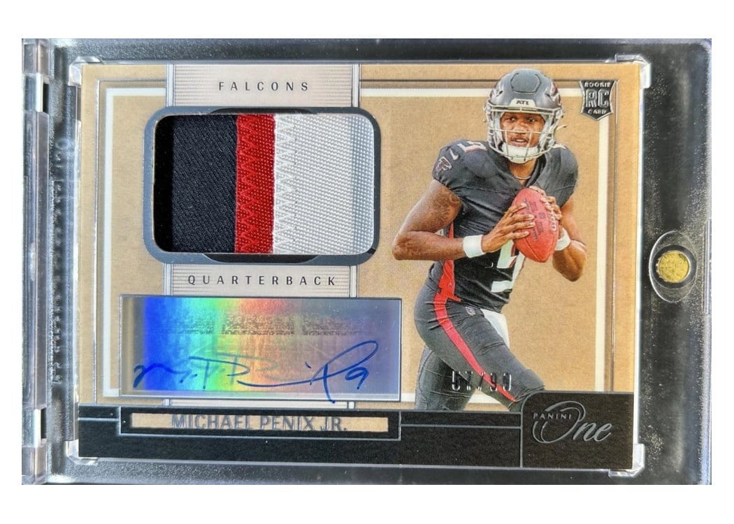 2024 Panini One Rookie Patch Autographs Michael Penix Jr. #2 card
