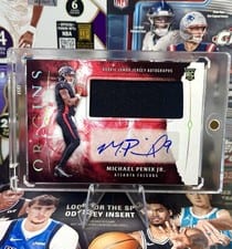 Michael Penix Jr. 2024 Panini Origins Rookie Jumbo Jersey Autographs card