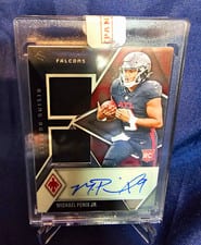 2024 Panini Phoenix Rising Rookie Dual Patch Autographs Michael Penix Jr. #RRDP-MPJ card