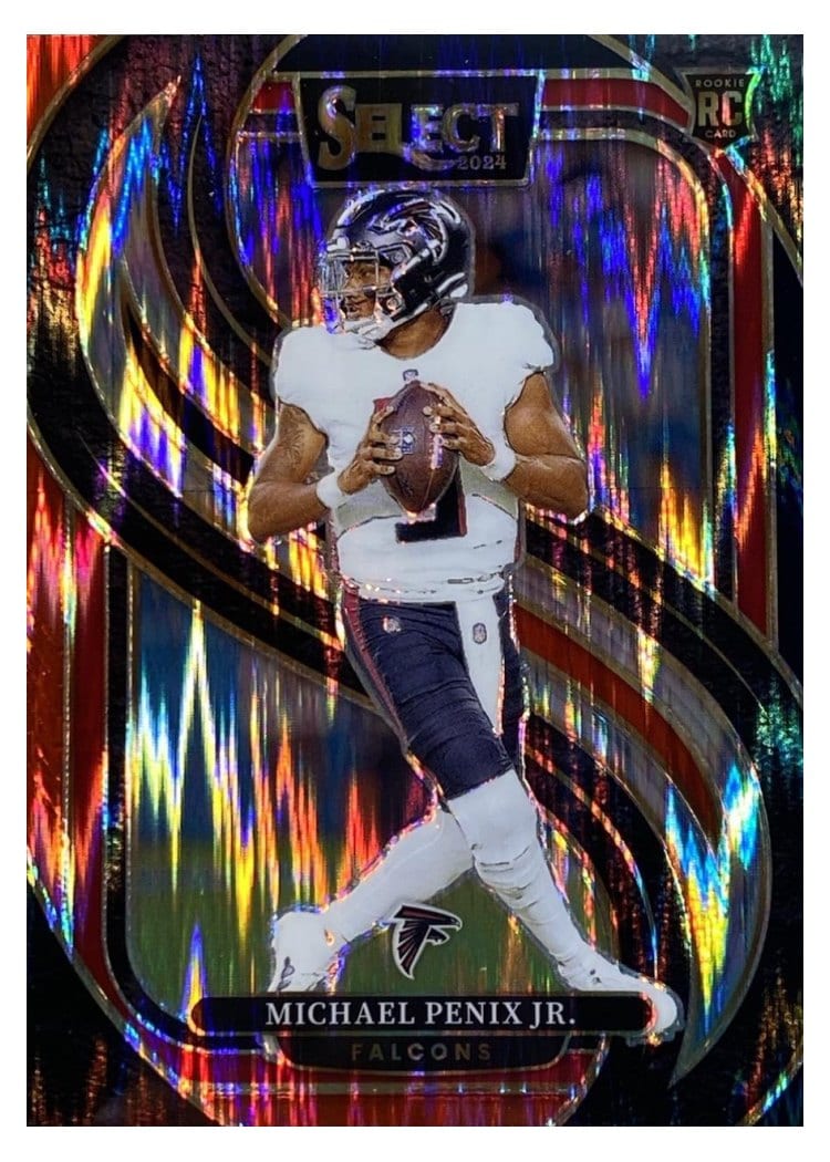 2024 Panini Select Base Set Michael Penix Jr. Black Red Prizm Shock #110 card