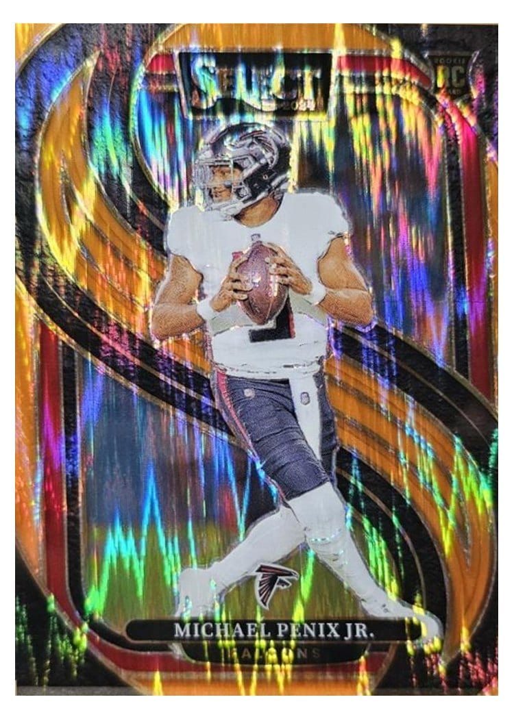 2024 Panini Select Base Set Michael Penix Jr. Orange Prizm Shock #110 card