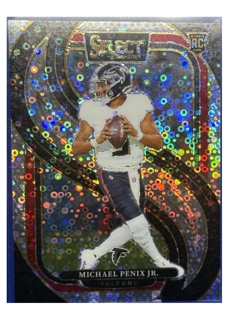 2024 Panini Select Base Set Michael Penix Jr. Green Disco Prizm #110 card