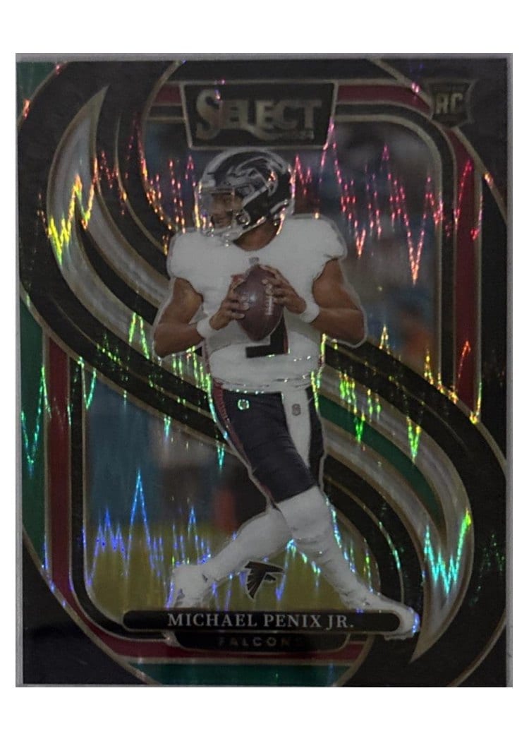 2024 Panini Select Base Set Michael Penix Jr. Green Prizm Shock #110 card