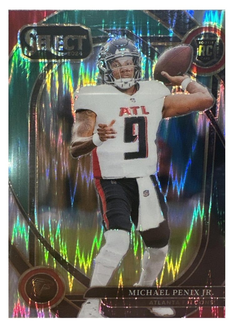 2024 Panini Select Base Set Michael Penix Jr. Black Green Prizm Shock #235 card
