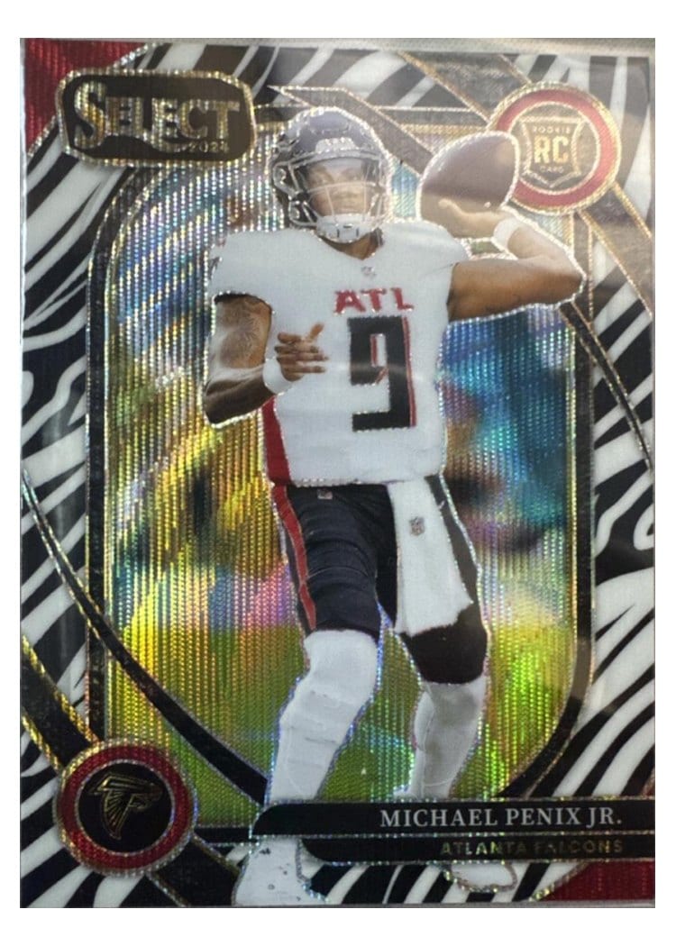 2024 Panini Select Base Set Michael Penix Jr. Zebra Prizm #235 card