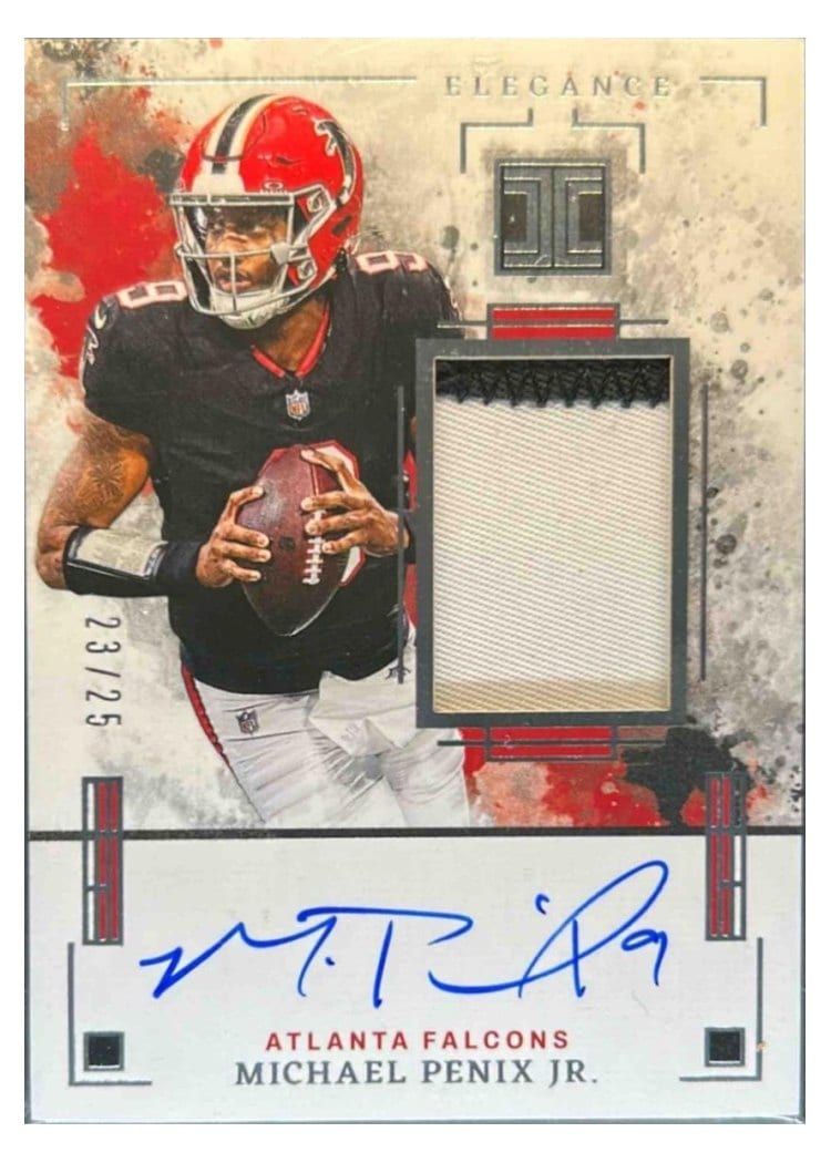 2025 Panini Impeccable Elegance Veteran Patch Autos Michael Penix Jr. #6 card