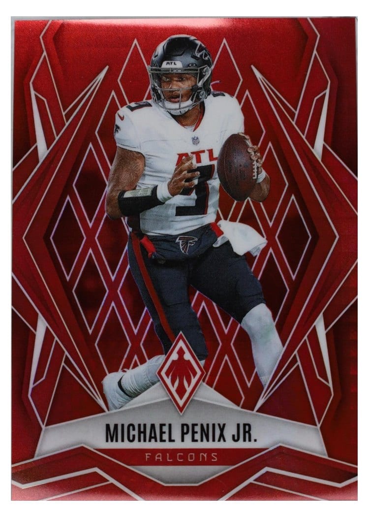 2025 Panini Phoenix Base Set Michael Penix Jr. Red Hyper #7 card