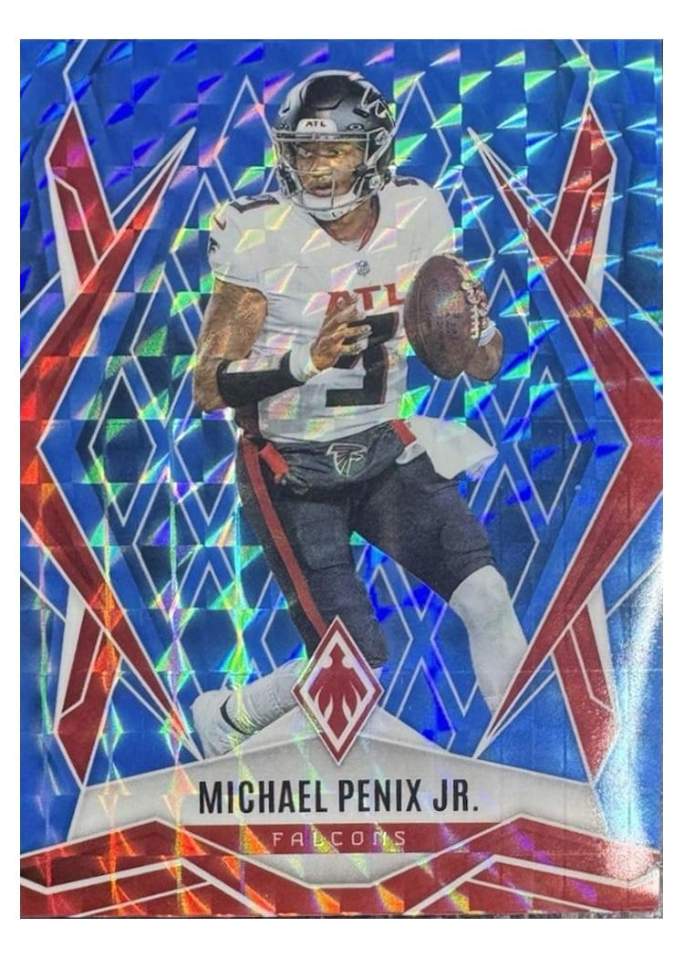 2025 Panini Phoenix Base Set Michael Penix Jr. Light Blue Pyramids #7 card
