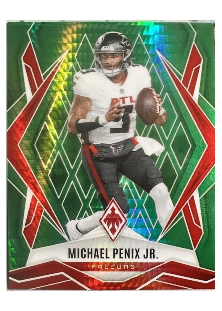 2025 Panini Phoenix Base Set Michael Penix Jr. Green Hyper #7 card