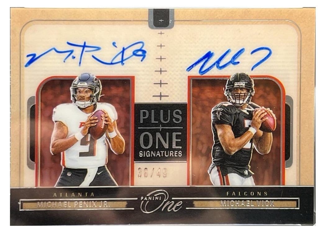 2024 Panini One Plus One Signatures Michael Penix Jr./Michael Vick #193 card