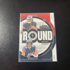 2024 Panini Contenders Round Numbers Michael Penix Jr. / Rome Odunze #3 card