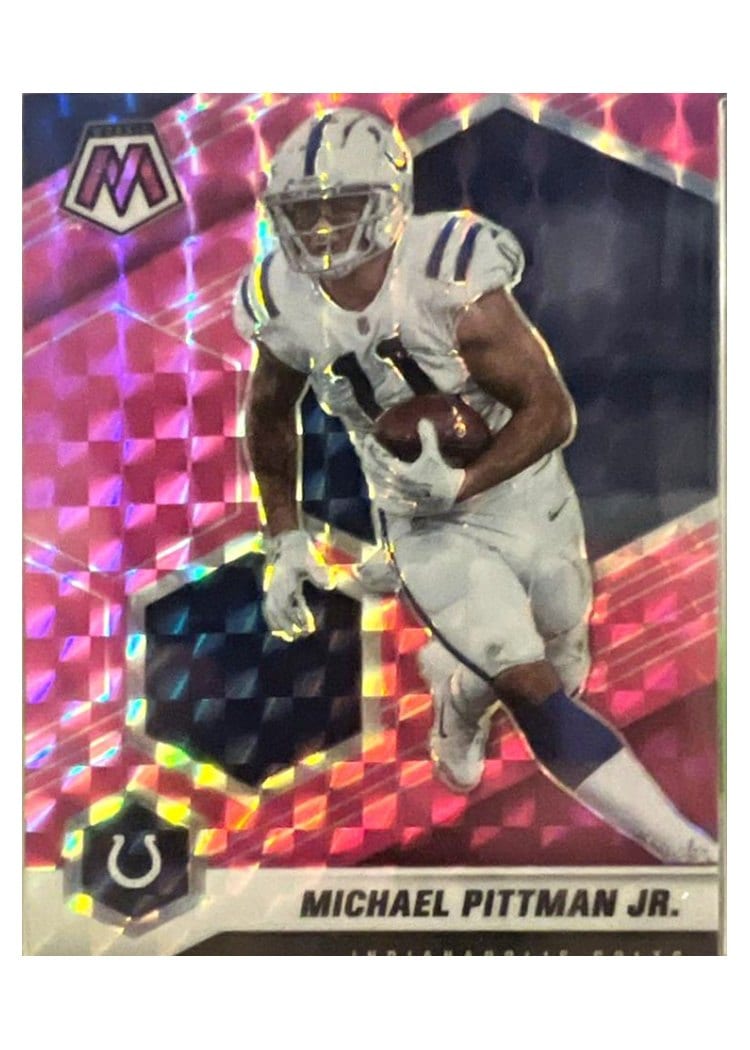 2021 Panini Mosaic Base Set Michael Pittman Jr. Pink Swirl Mosaic #93 card