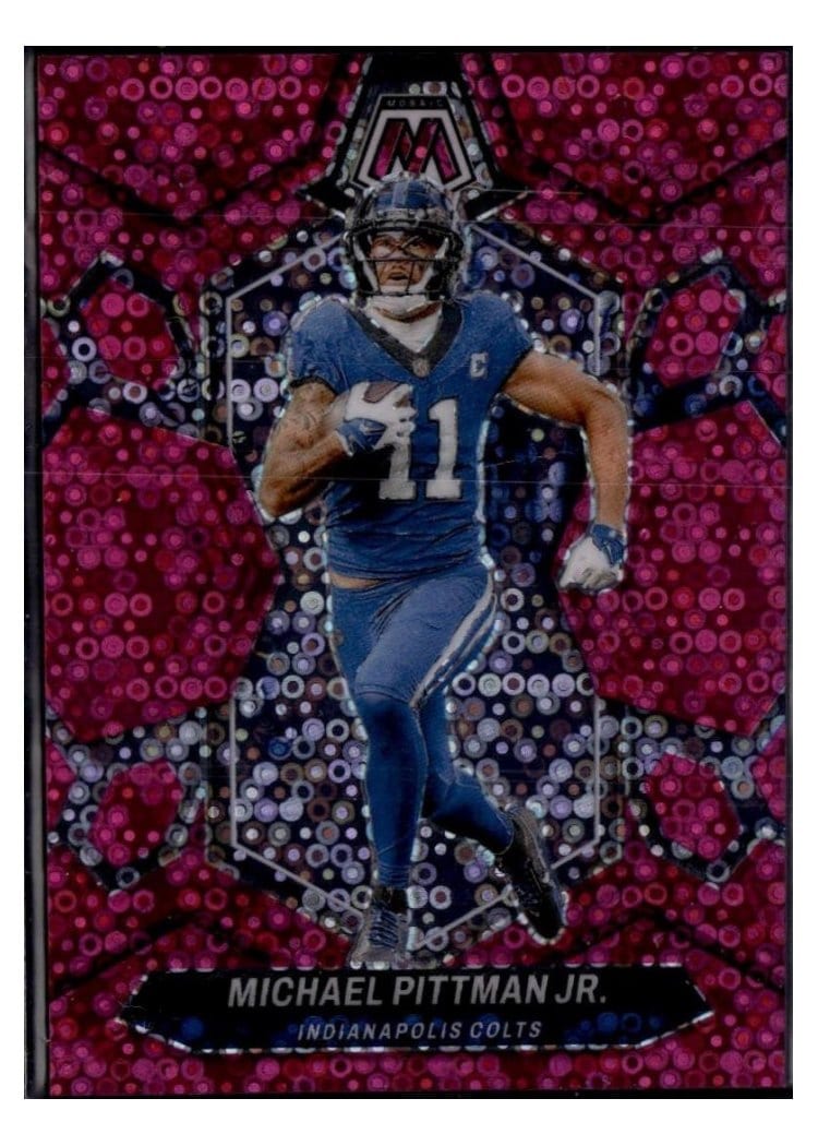 2024 Panini Mosaic Base Set Michael Pittman Jr. No Huddle Pink #94 card