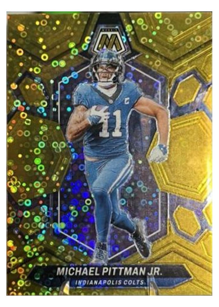 2024 Panini Mosaic Base Set Michael Pittman Jr. No Huddle Gold #94 card